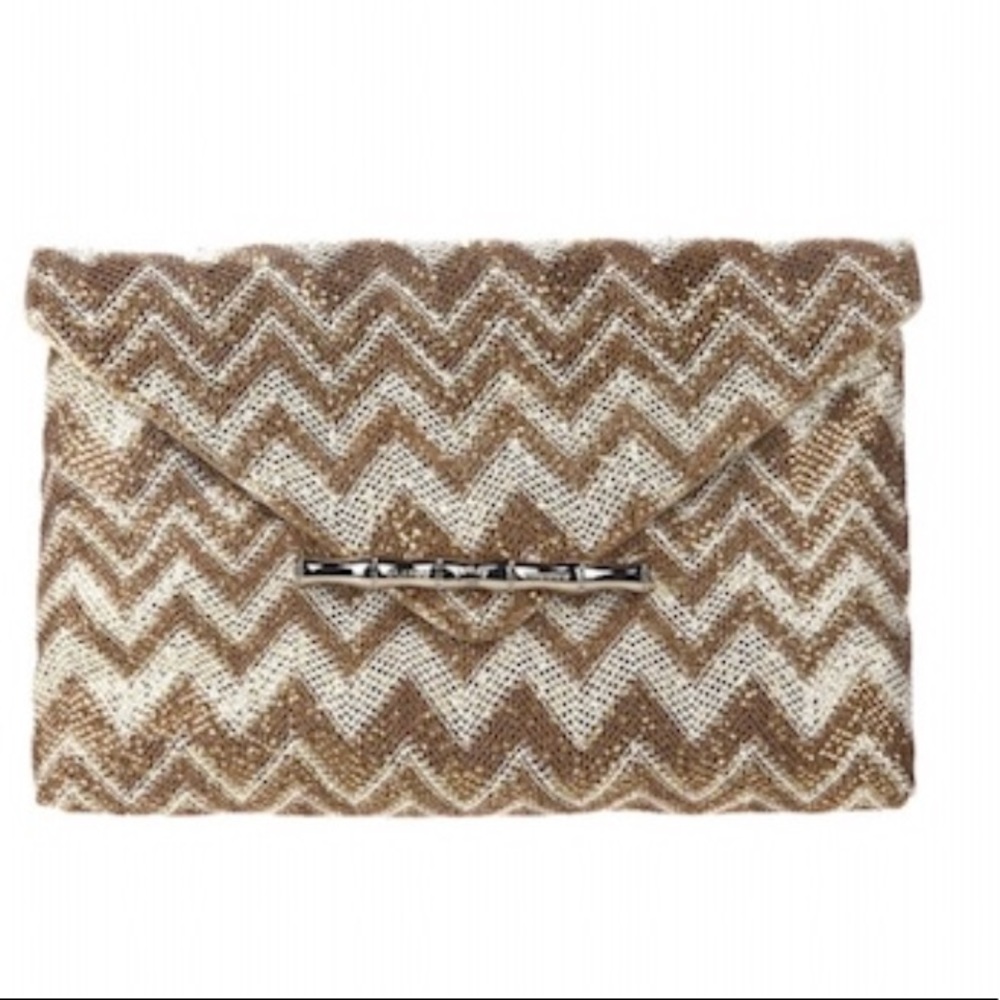 Elaine Turner Zigzag Metallic Clutch